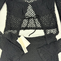 Long-sleeved strapless short skirt set