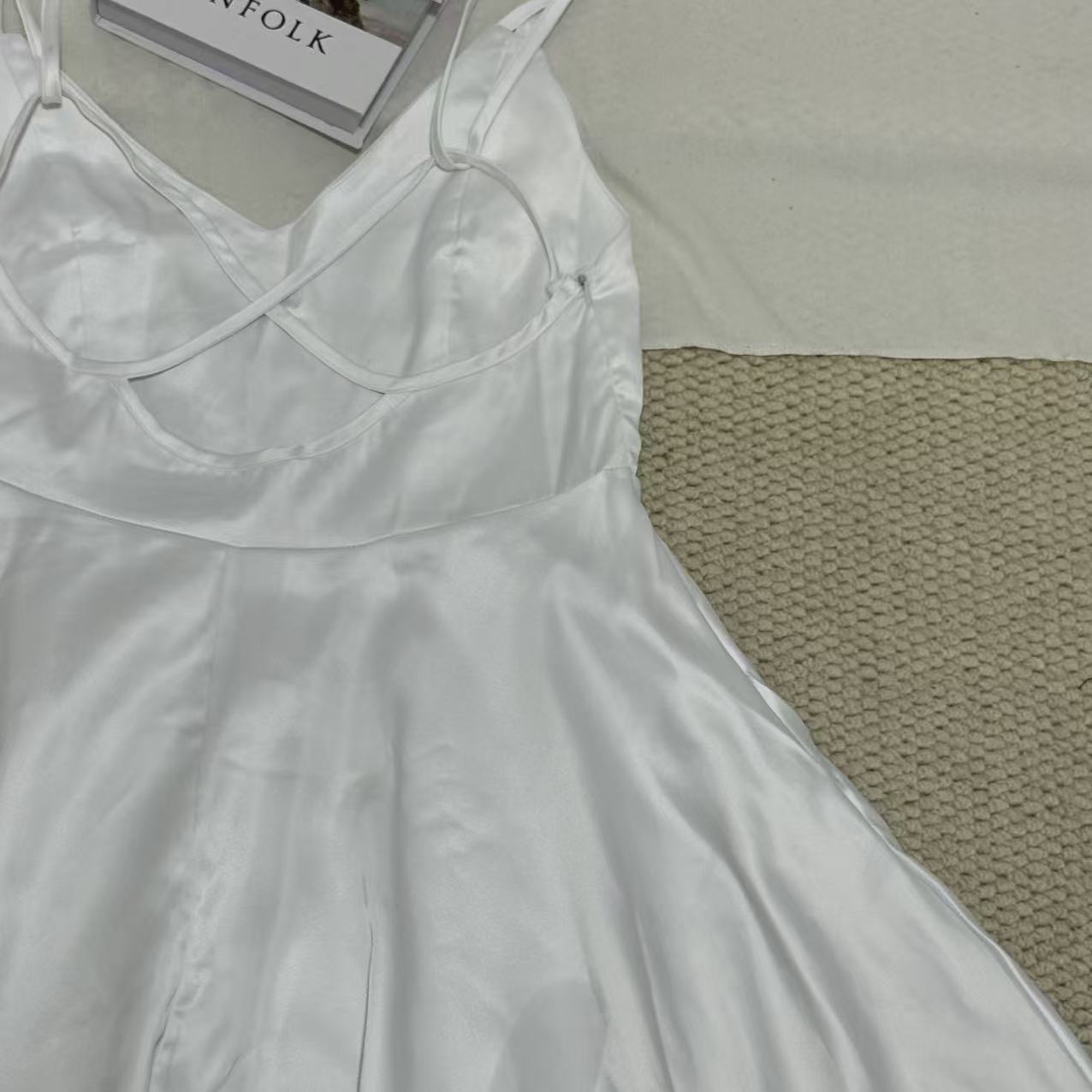Satin Strappy Backless A-Line Nightgown