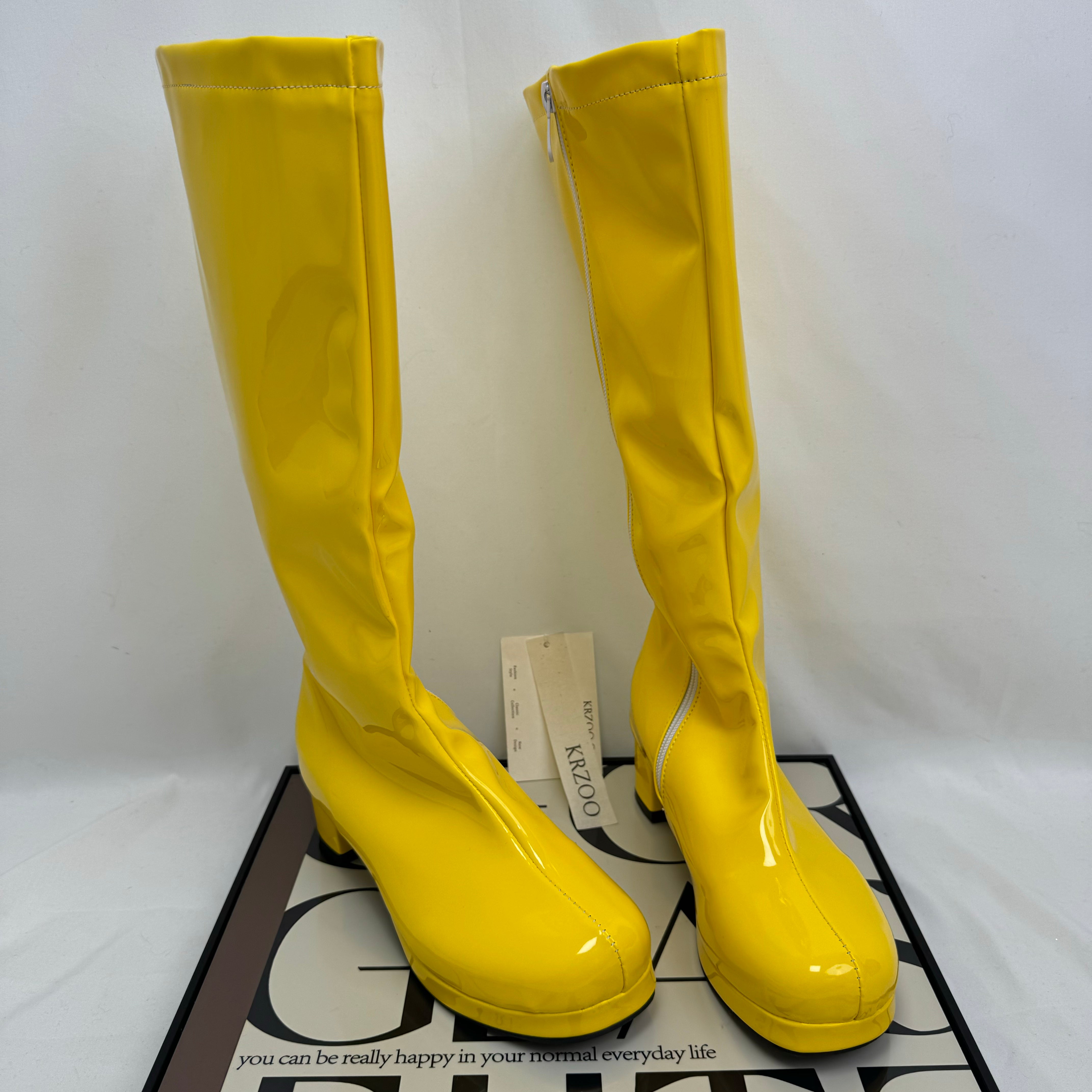 Side-zip mid-calf boots
