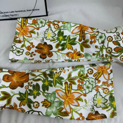 Color-block Floral Knee-High Boots