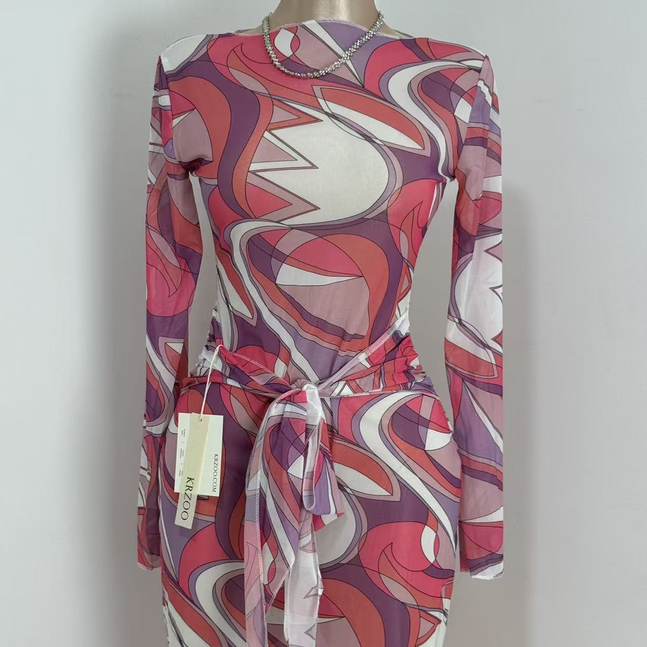 Slimming Body-Hugging Mesh Dress