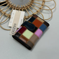 Glued color leather wallet