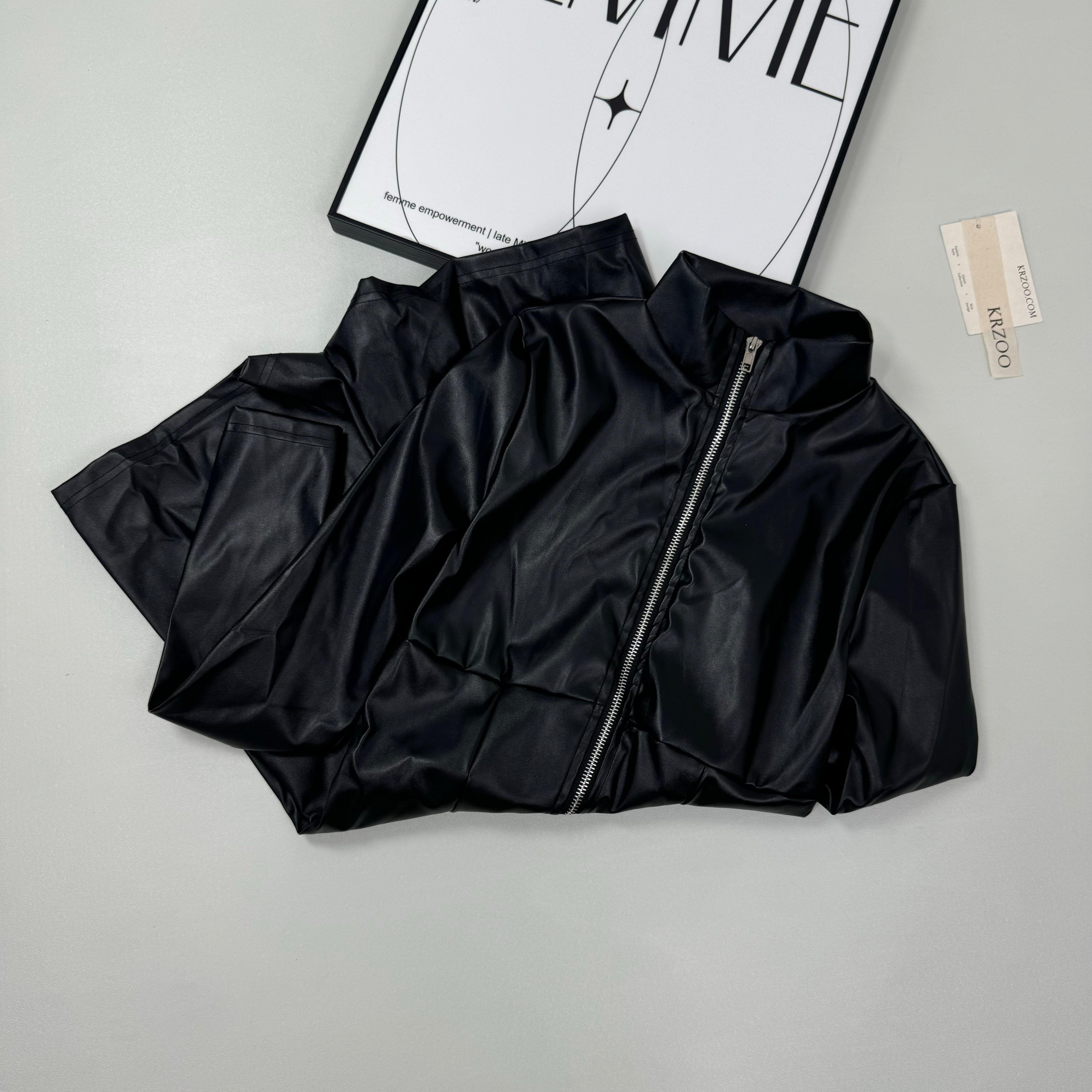Zipper body-hugging one-piece pants