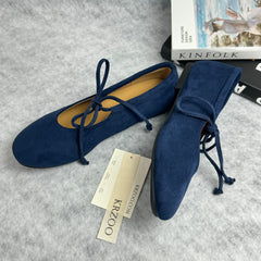 Soft flat bow round-toe Mary Jane shoes