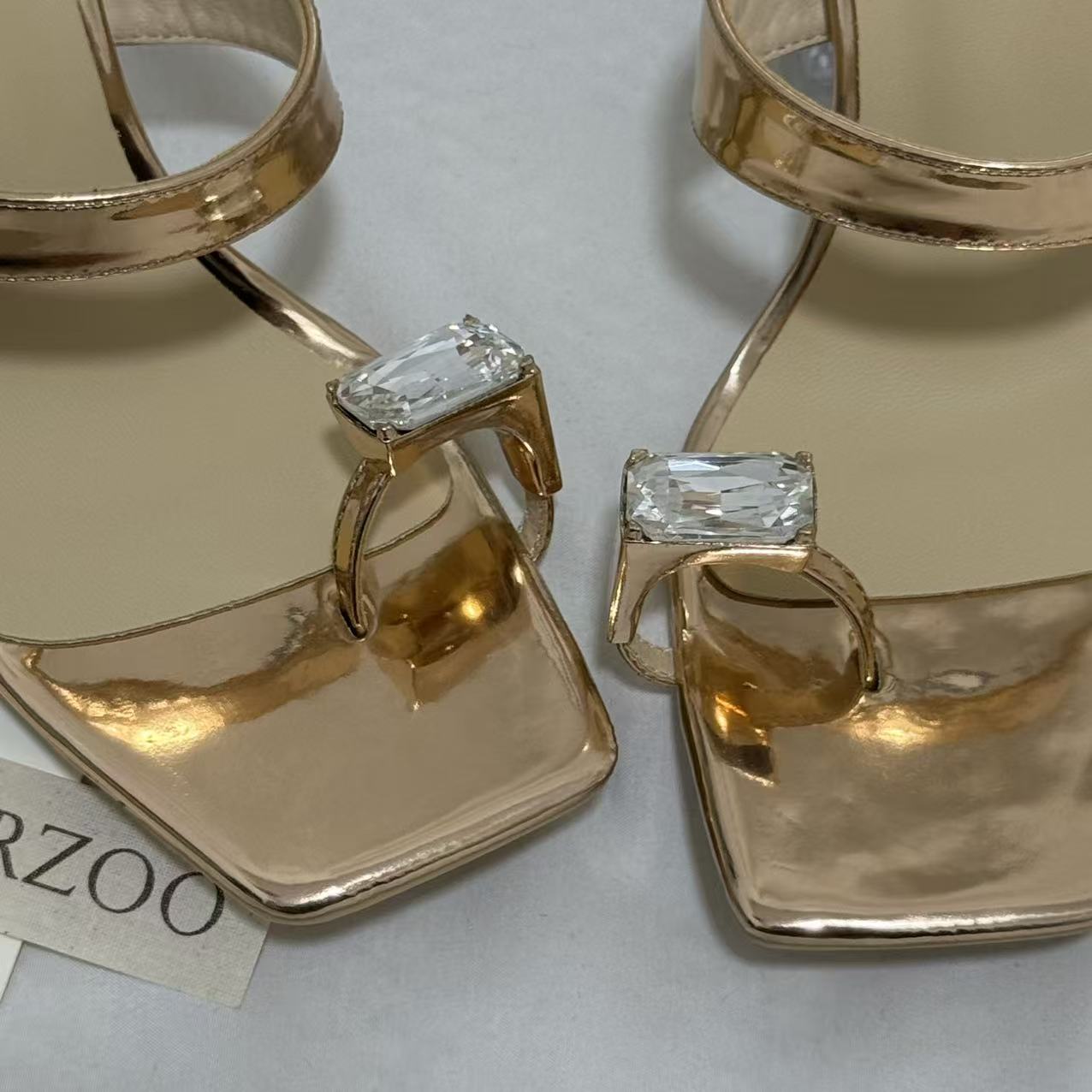 Transparent Rhinestone Wedge Heels