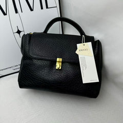 Large Black Leather Tote Bag