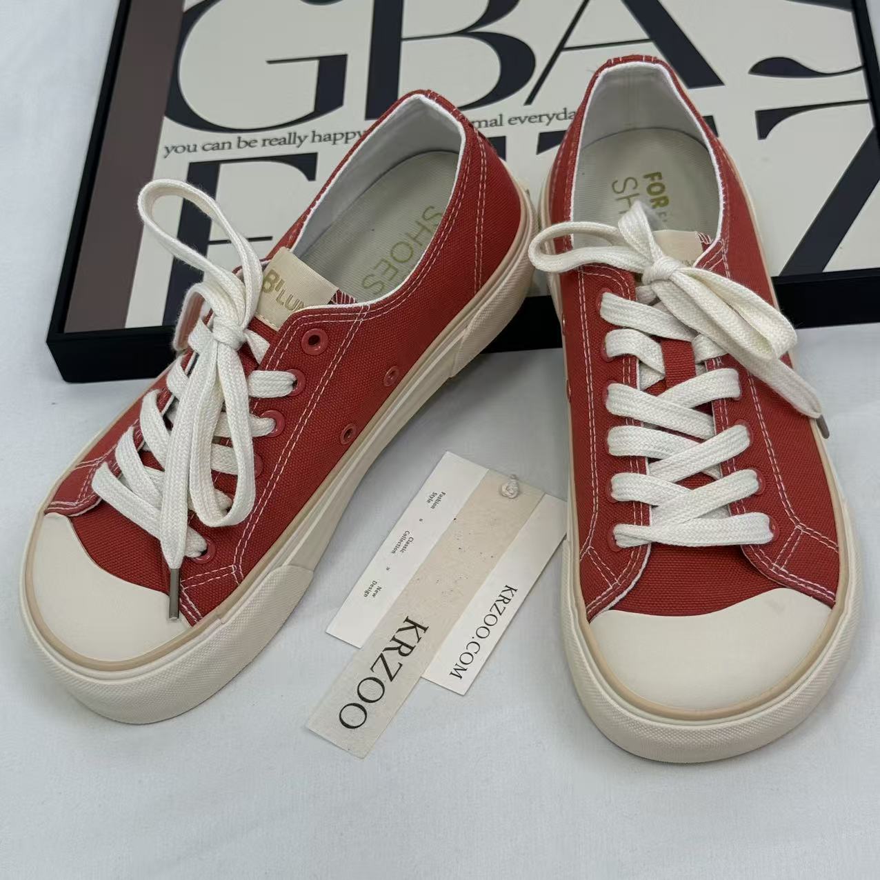 Big-head canvas thick-soled round-toe shoes