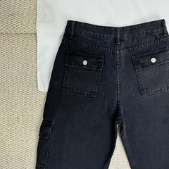 Stacked Straight-Leg Cargo Pants