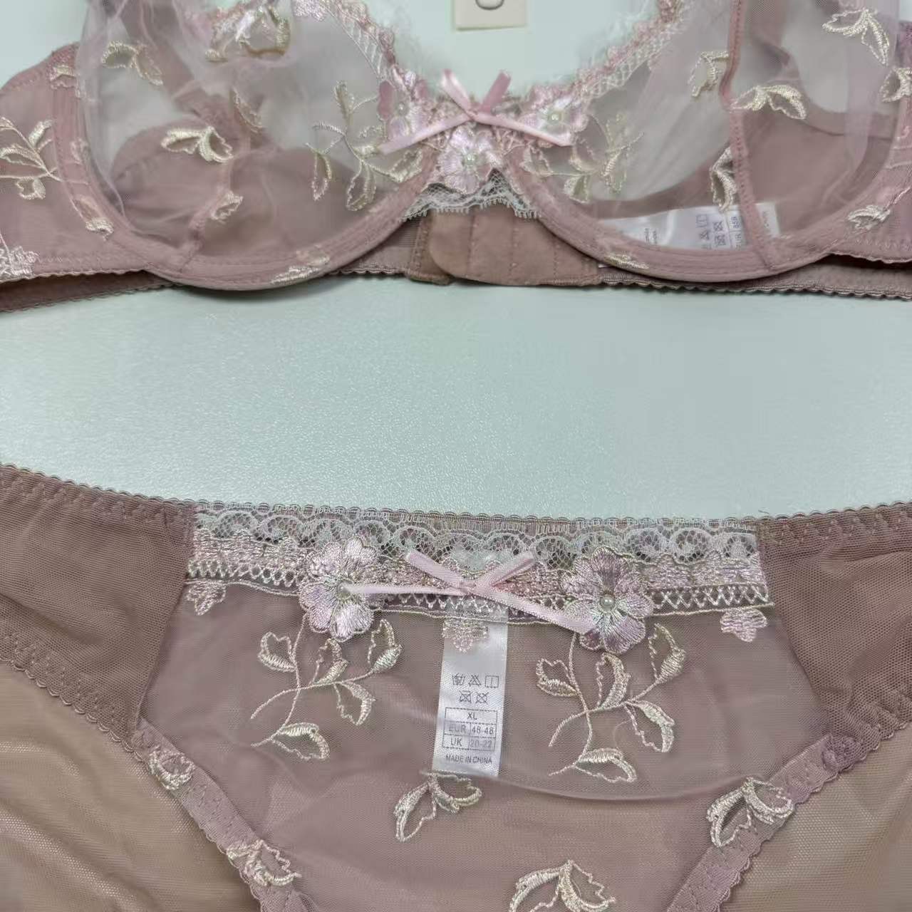 Embroidered lace transparent underwear cover