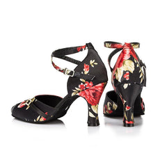 Women's Satin Customized Heel Ballroom Dance Shoes Modern Dance Shoes