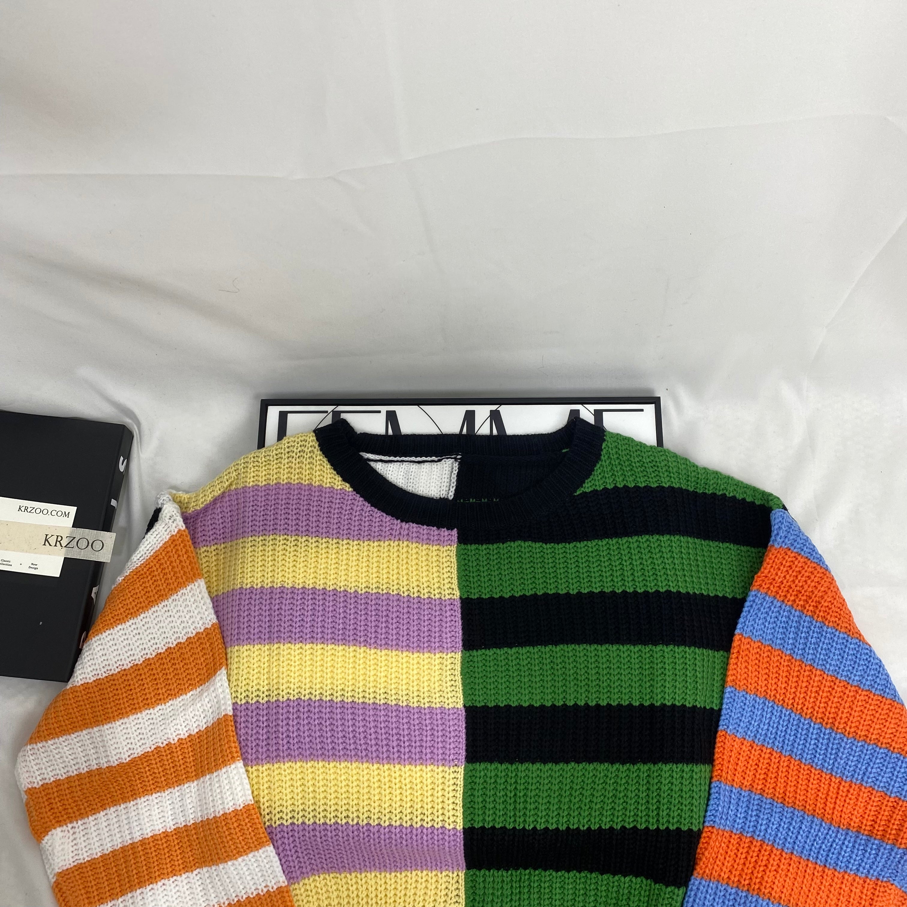 Crew Neck Patchwork Sweater