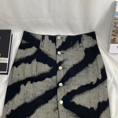 Button-Front Vintage-Style Midi Skirt