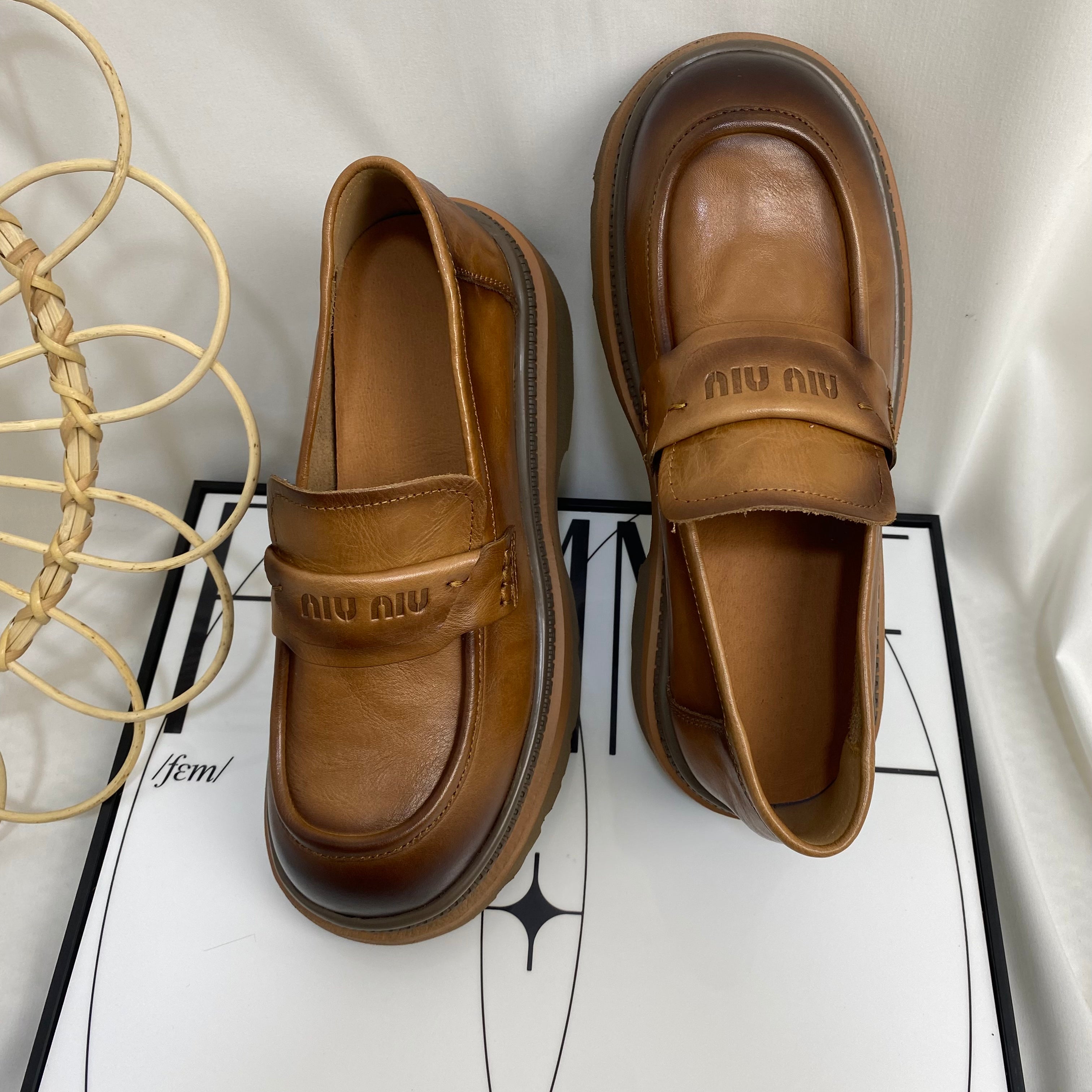 Hand-Scratched Slip-On Loafers