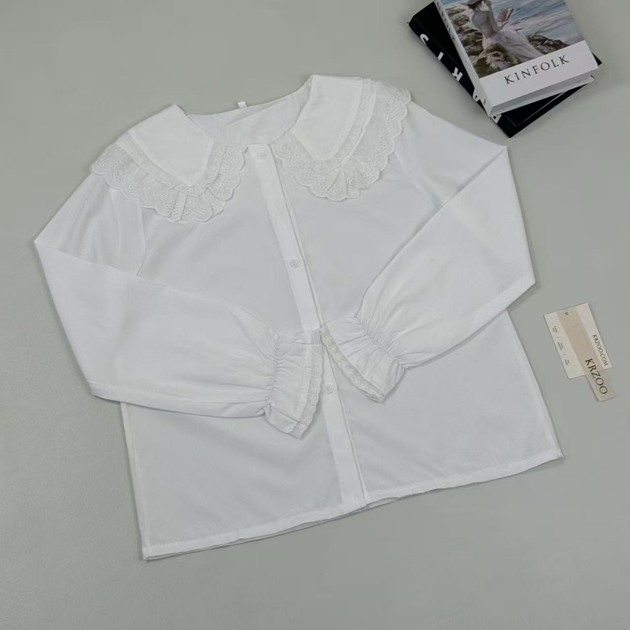 Baby collar shirt with long sleeves