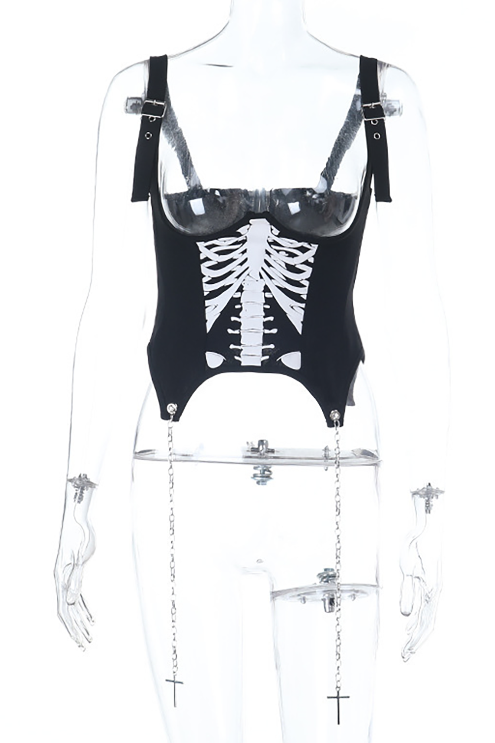 Cami Corset Off Shoulder Lace Ruffled Trim Mini Dresses 2pcs Set-Black