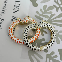 Vintage-Style Enamel Zebra Bangle