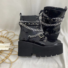 Metal Chain Martin Boots
