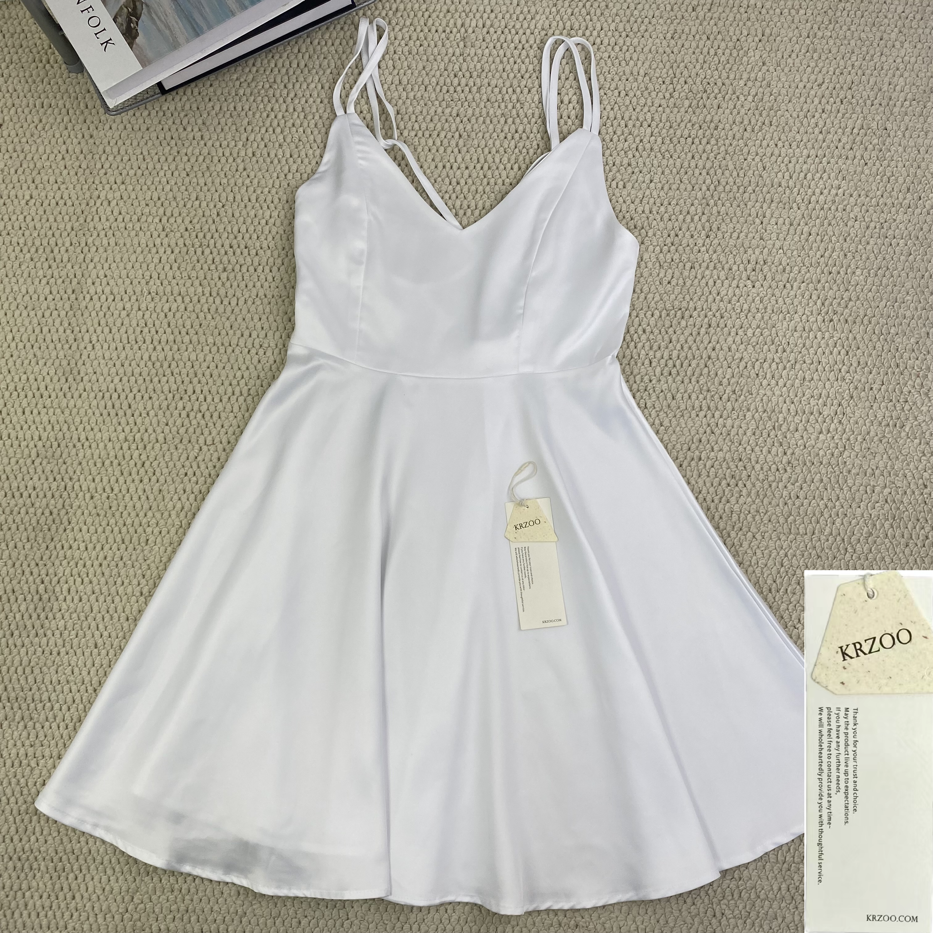 Solid-color halter dress
