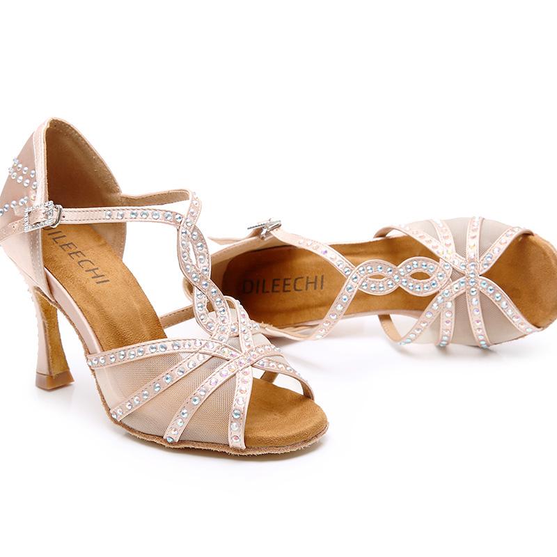 Women's Satin Customized Heel Ballroom Dance Shoes/Latin Shoes
