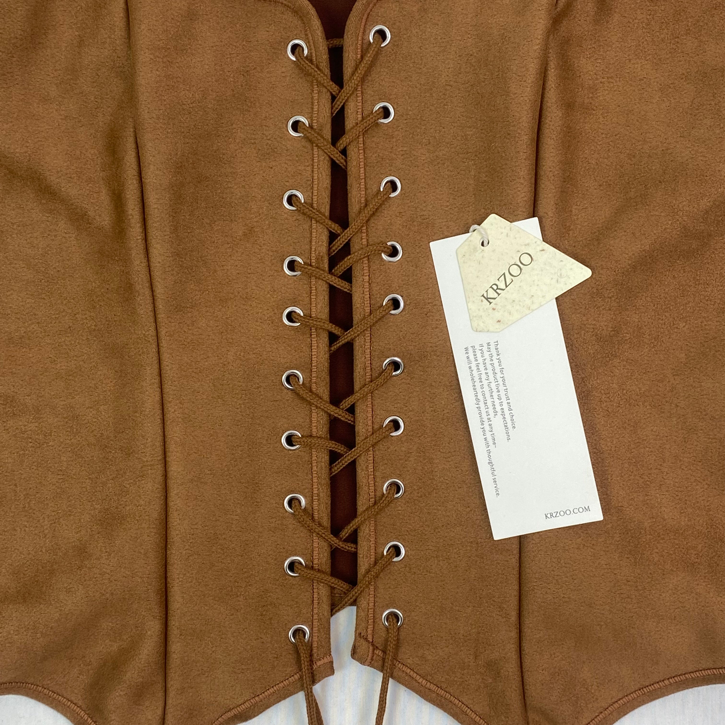 Leather suede drawstring jacket