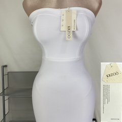 Knitted frilled hemmed plunging dress