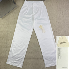 White straight-leg cool pants