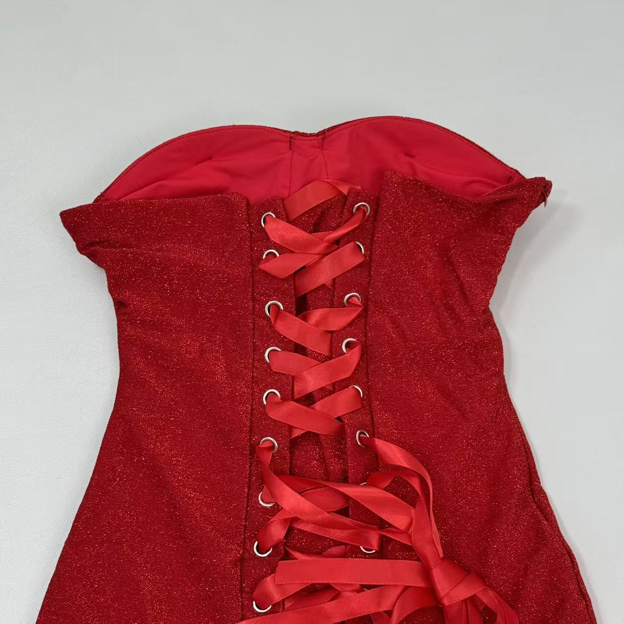 Form-fitting slimming plunging-neck dress