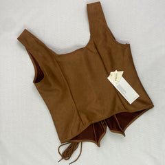 Leather suede drawstring jacket