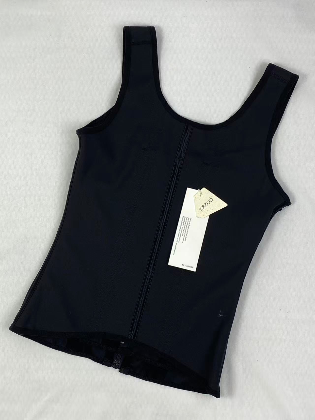Zippered and buttoned double-layer shaping vest