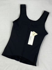 Zippered and buttoned double-layer shaping vest