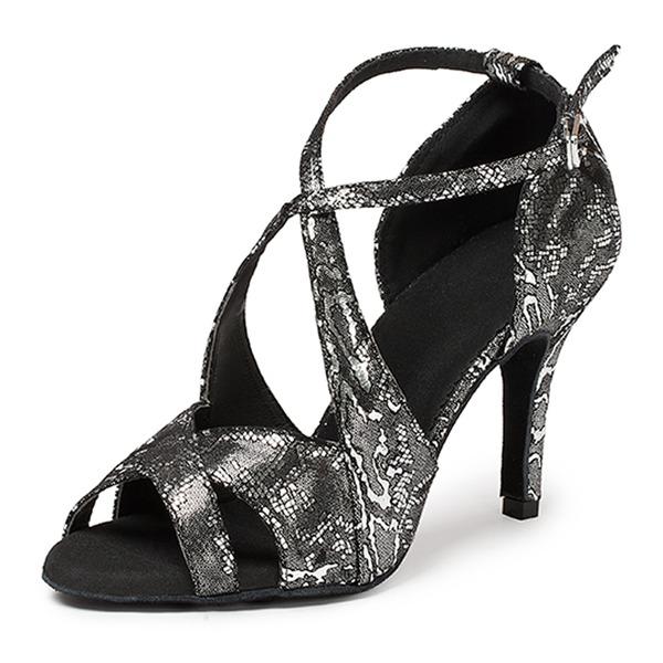 Women's Leatherette Customized Heel Latin Shoes Ballroom Dance Shoes