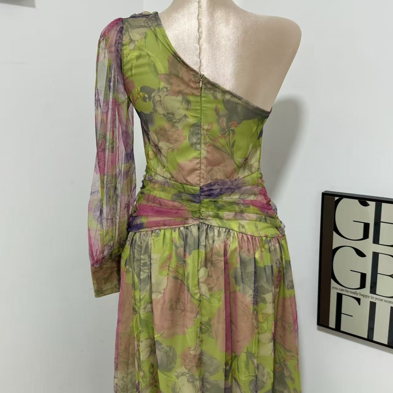 Party Mesh One-Shoulder Dress