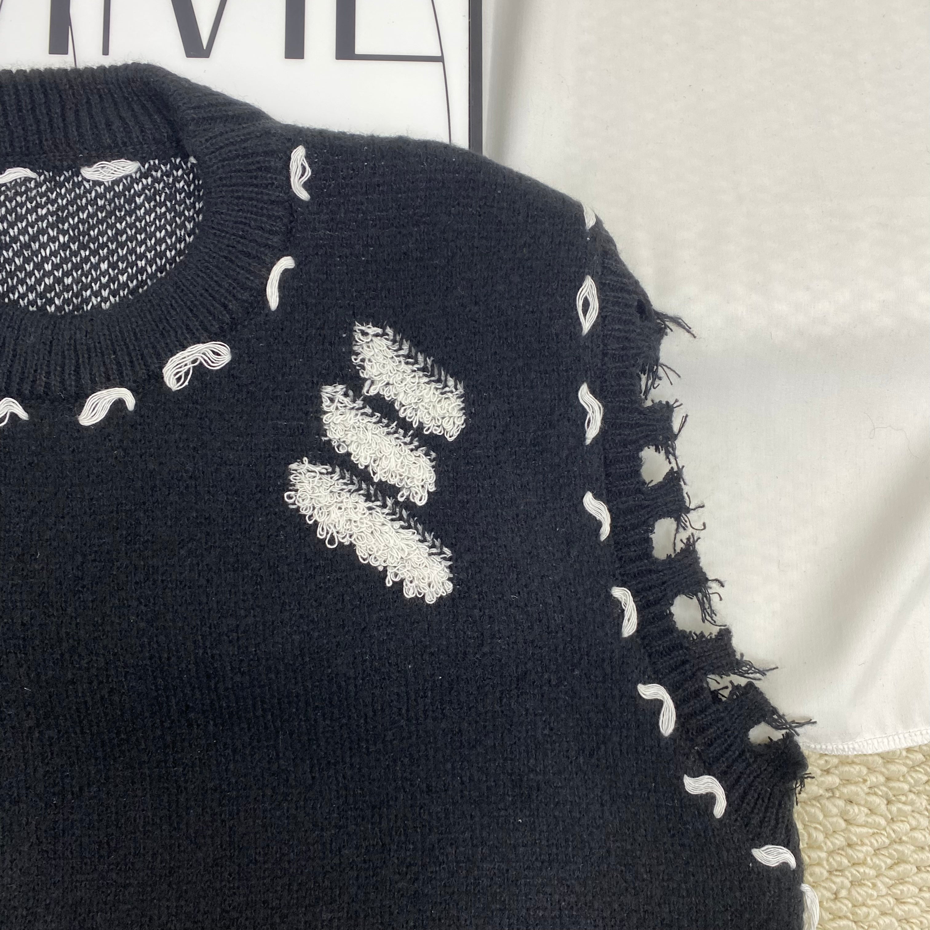High Street Destroyed Vest Sweater