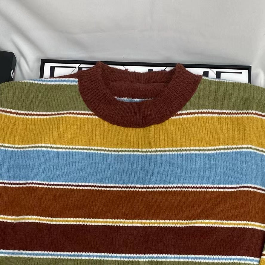 Retro Striped Colorful Sweater