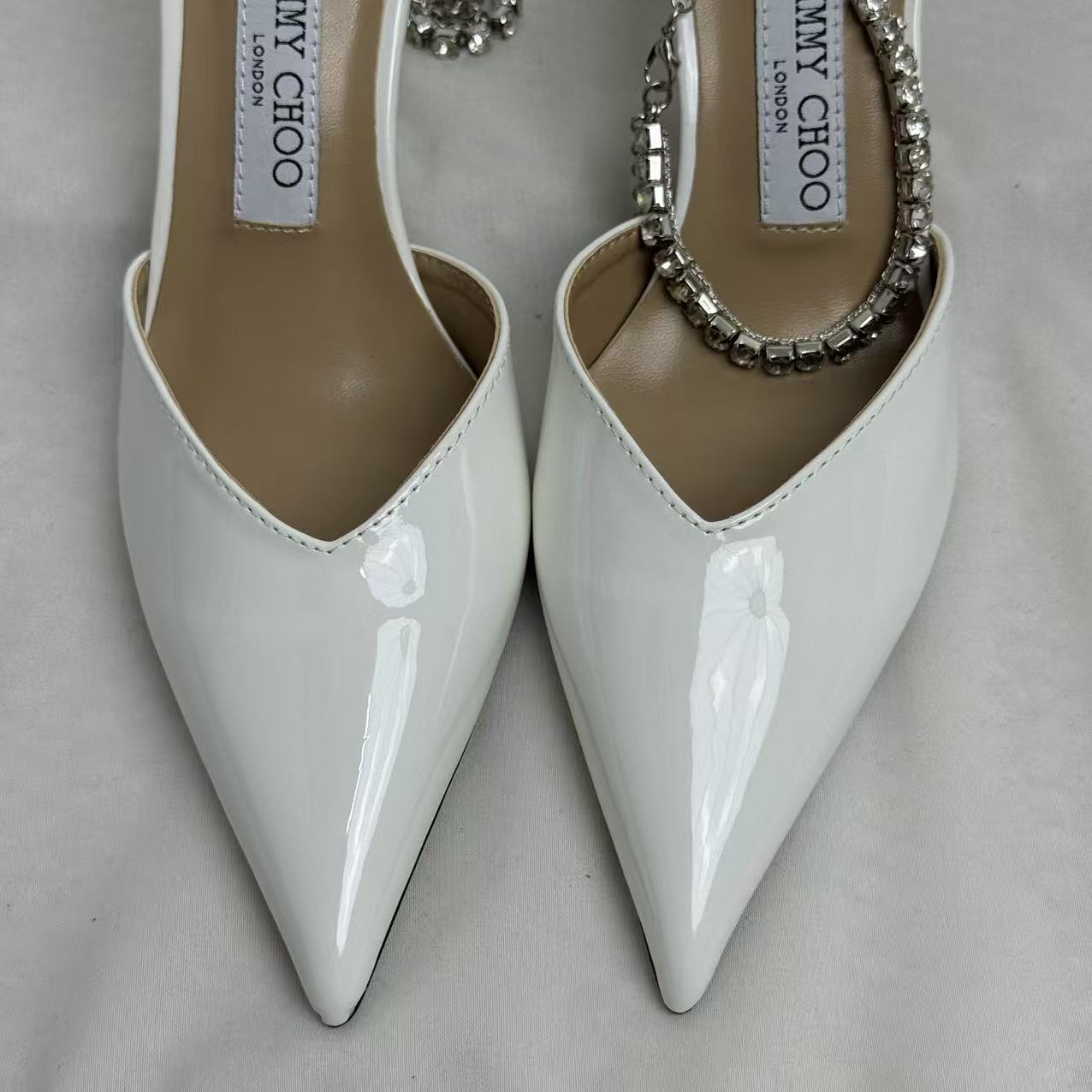 French-style chain beaded high-heeled shoes