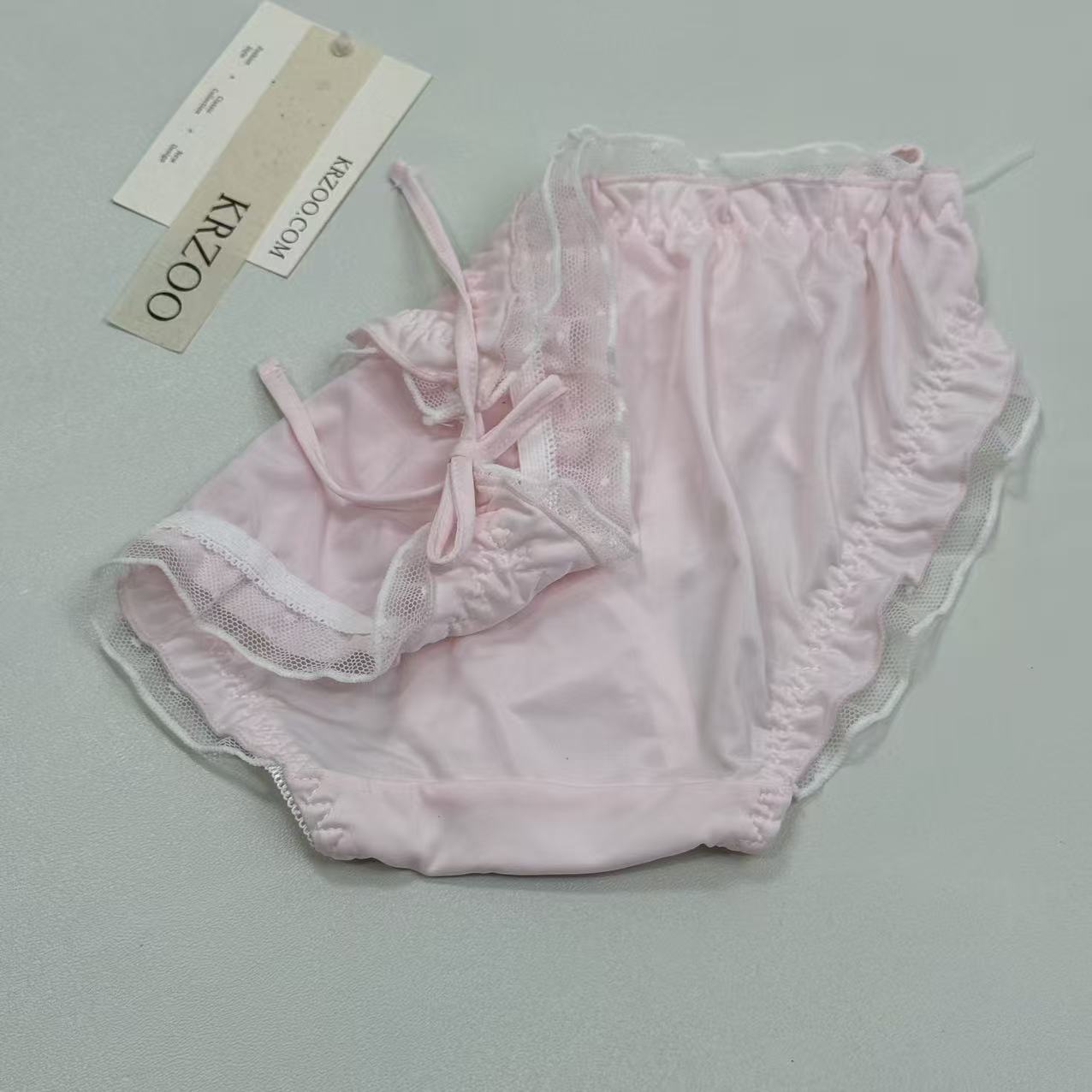 Lace-edged drawstring underpants
