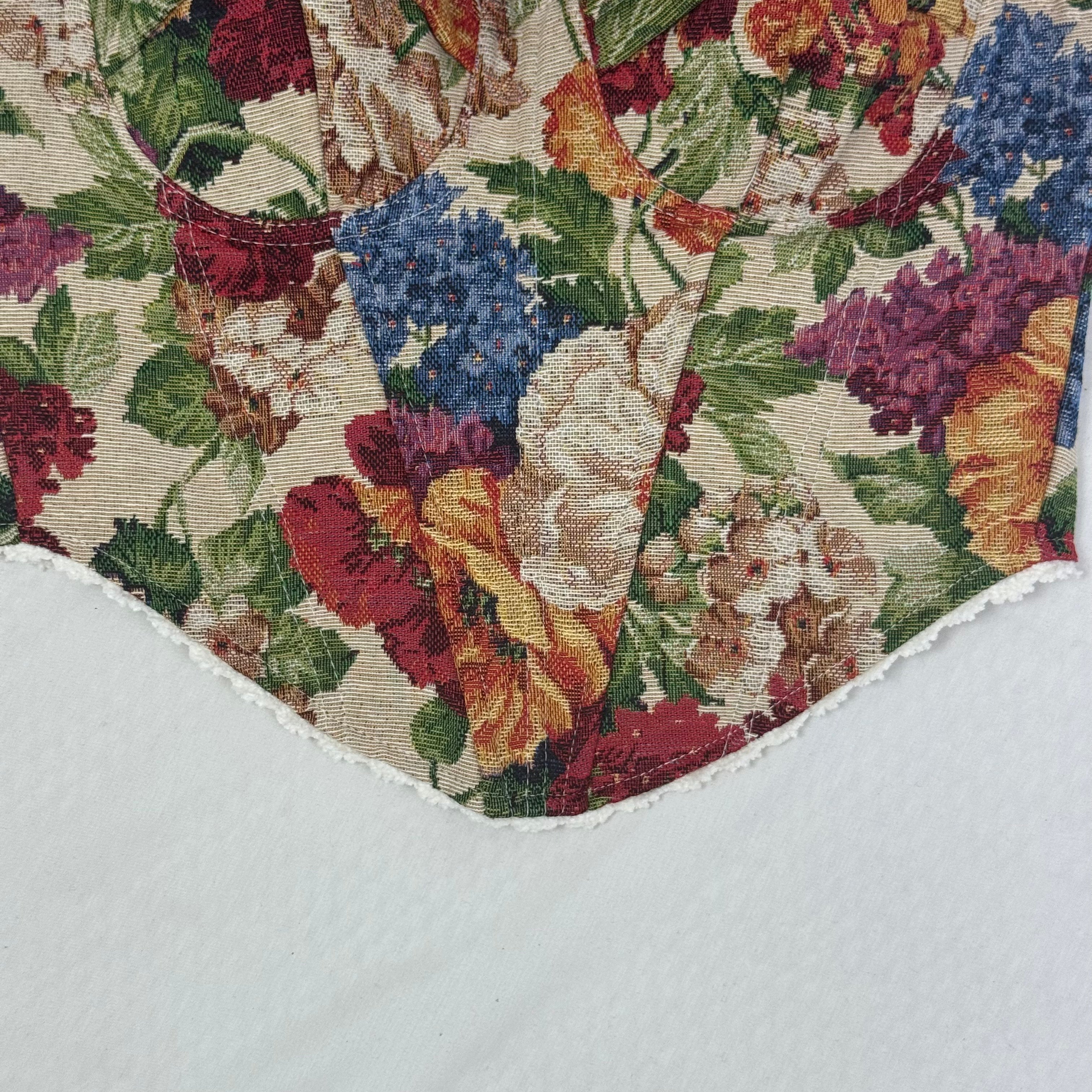 Fishbone corset retro floral short top