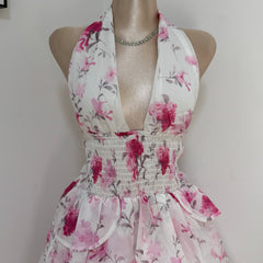 Halter-neck Floral Dress