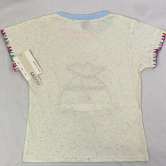 Rainbow Button Embroidery Short Sleeve Shirt