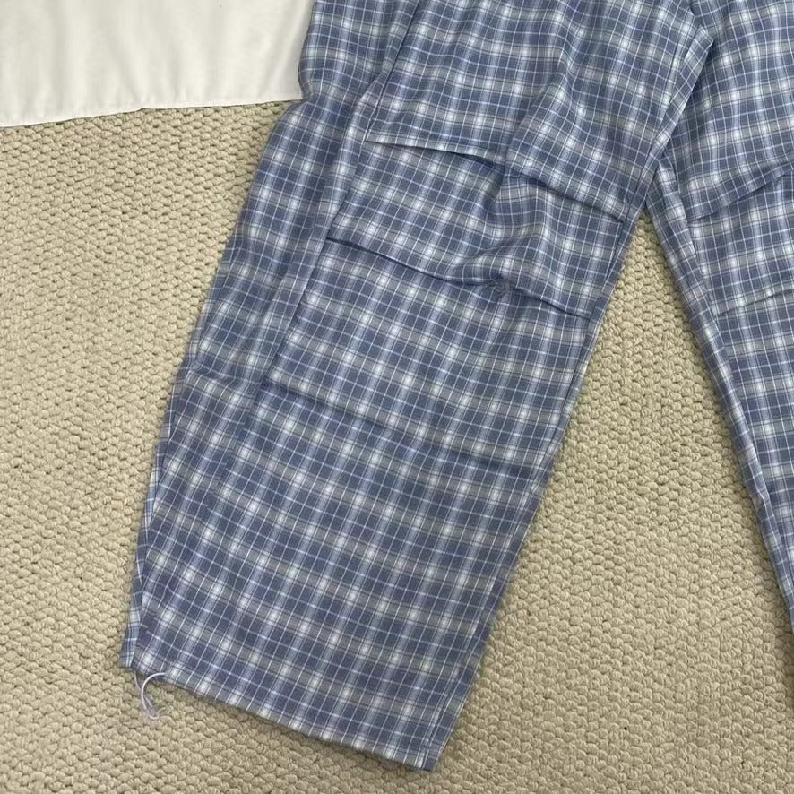 Retro Blue Checkered Pants