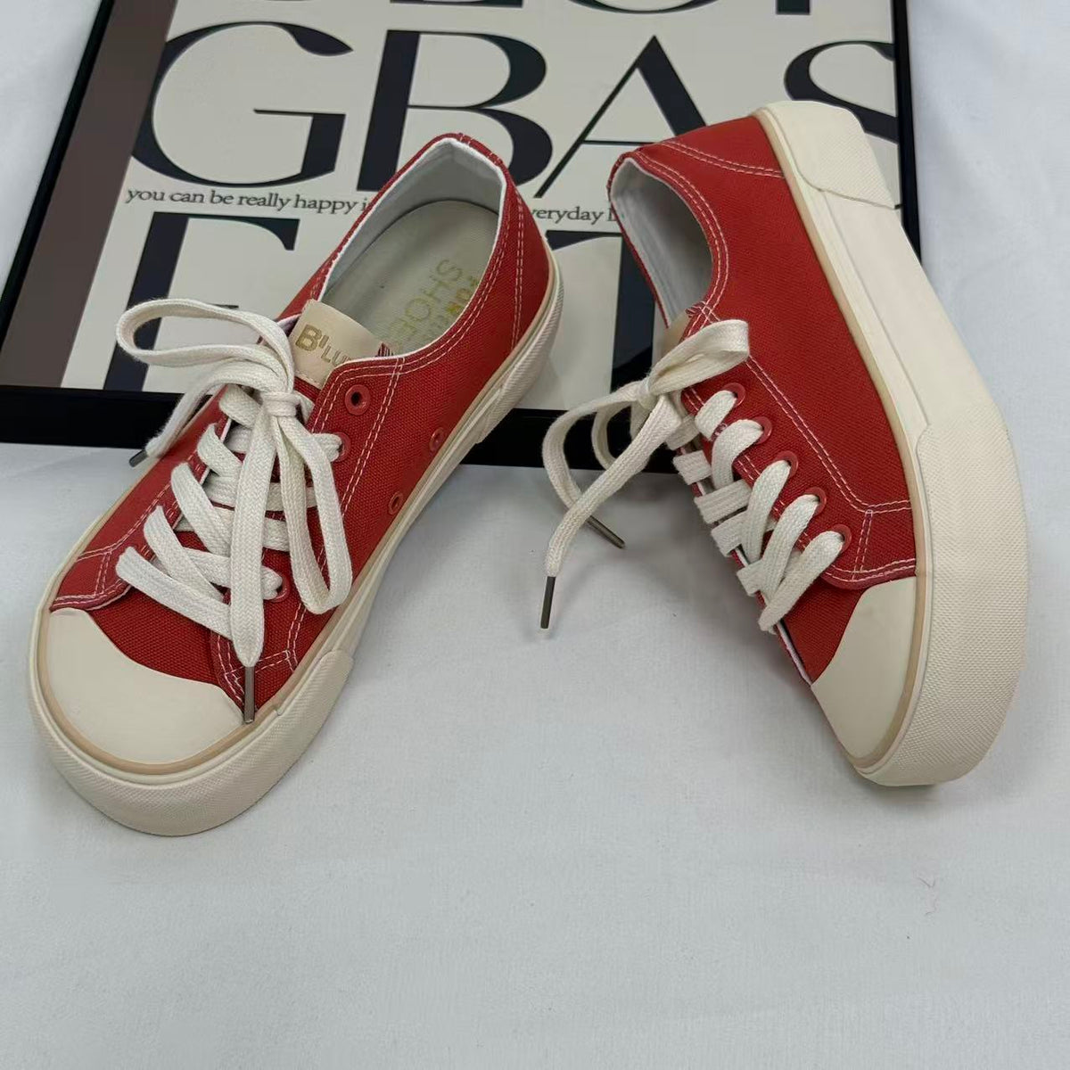 Big-head canvas thick-soled round-toe shoes
