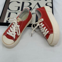 Big-head canvas thick-soled round-toe shoes