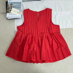 Ruffled slim-fitting loose-back bodice shirt