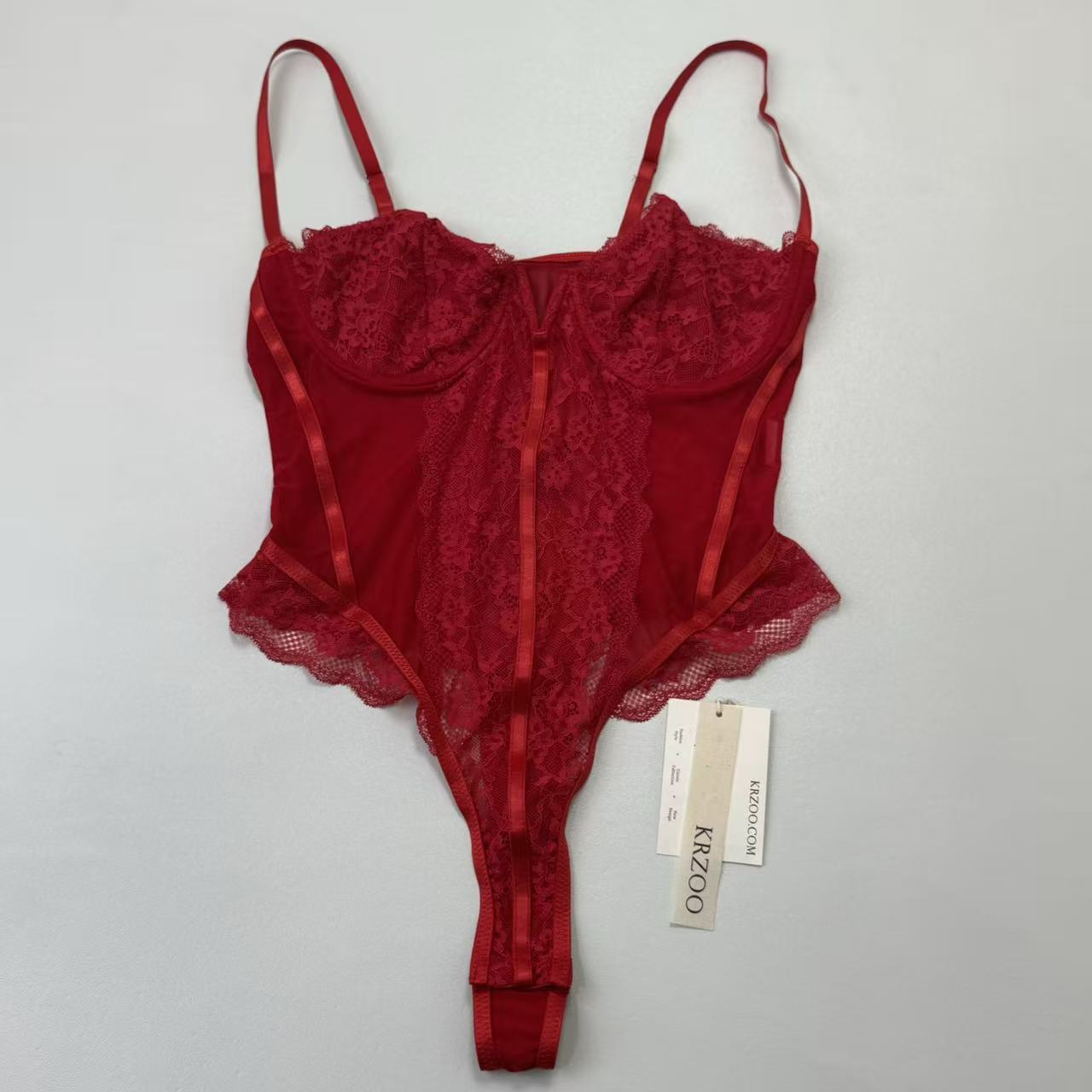 Lace French-style tight-fitting bandeau bodysuit
