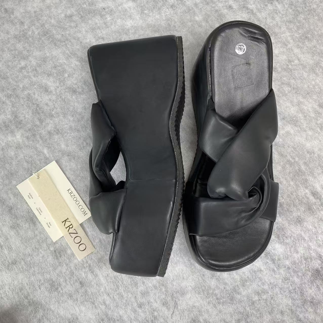 Outerwear with thick soles and high heels