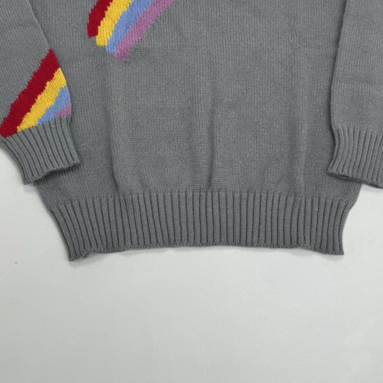 Rainbow Stripes Loose-Fitting Pullover Sweater