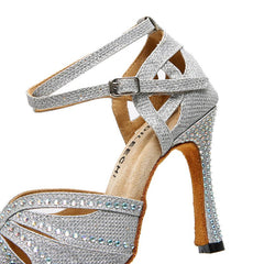 Women's Sparkling Glitter Customized Heel Ballroom Dance Shoes Latin Shoes