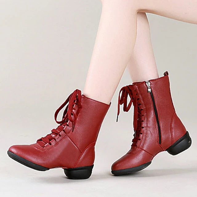 Women's Leatherette Boots JazWith Lace-up Dance Boots/Dance Shoes