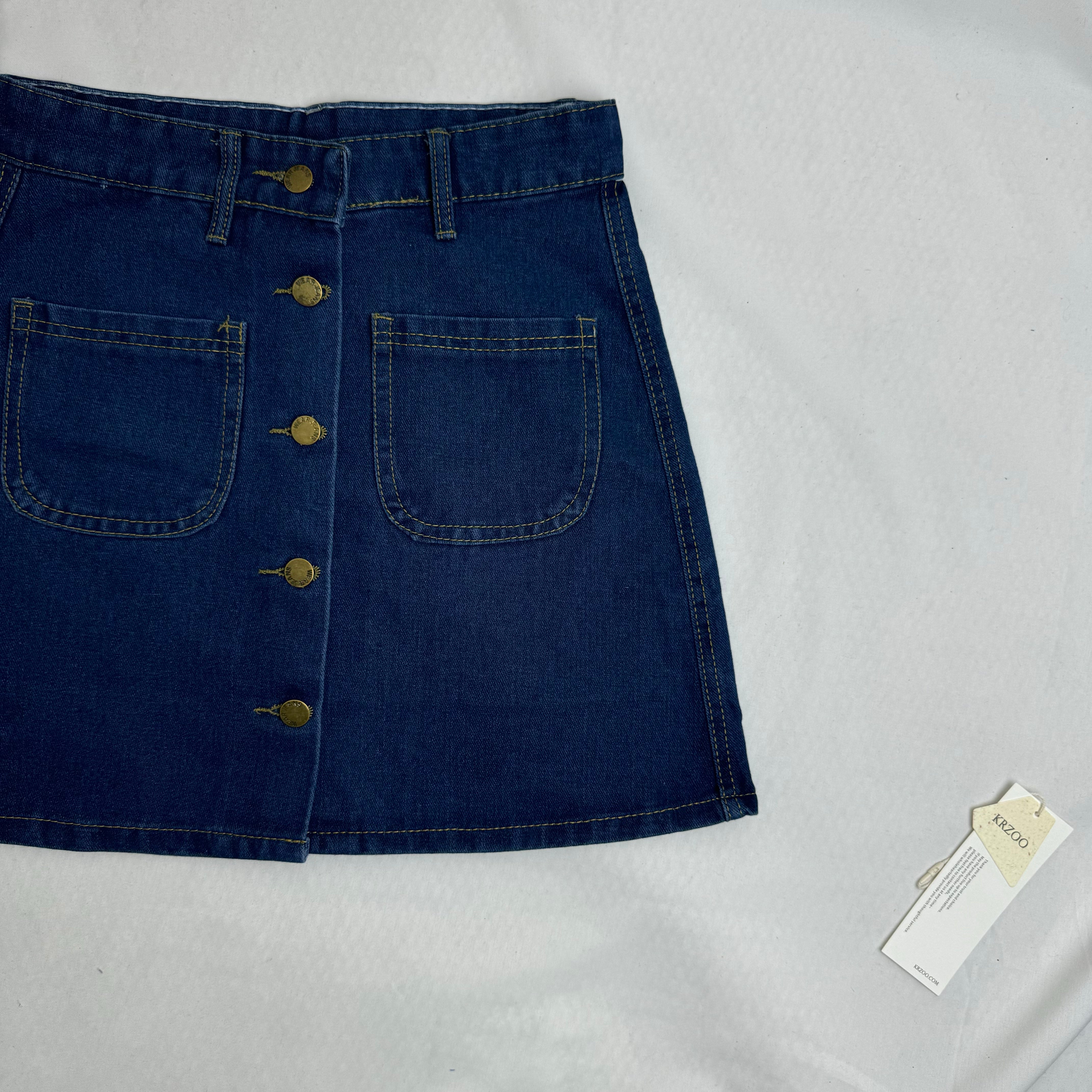 High-Waisted Button-Front Skirt