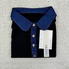Fake collar waffle shirt